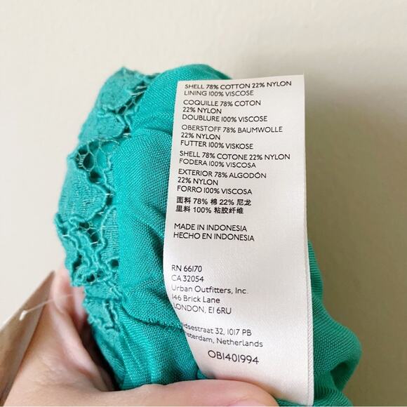 Free People Teal Lace Cropped Pants - Picture 7 of 7